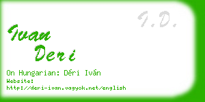 ivan deri business card